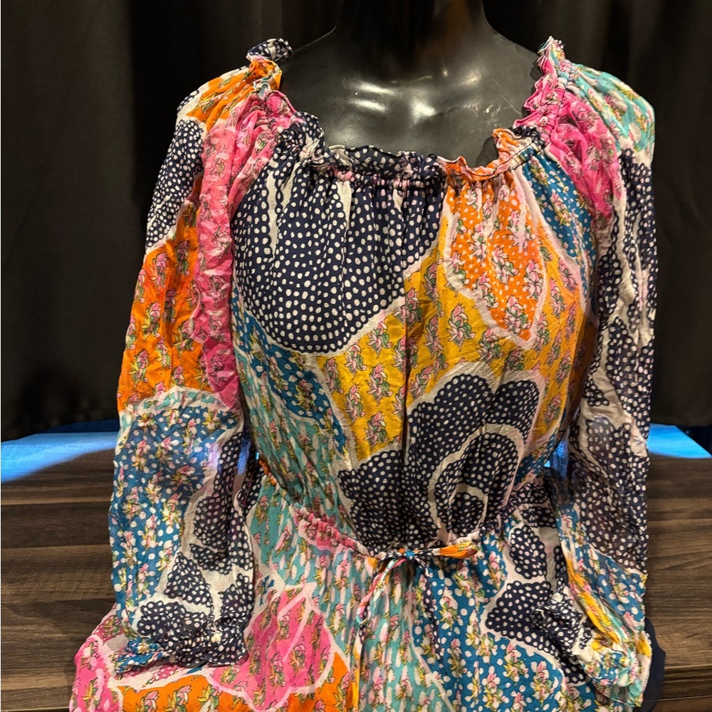 Diane Von Furstenberg Multicolor Patchwork Blouse